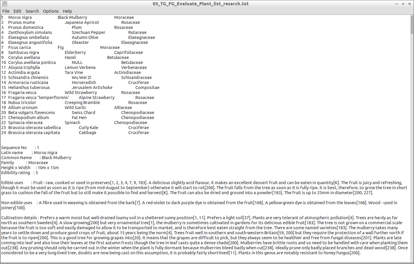 04 TG FG Evaluate Plant list